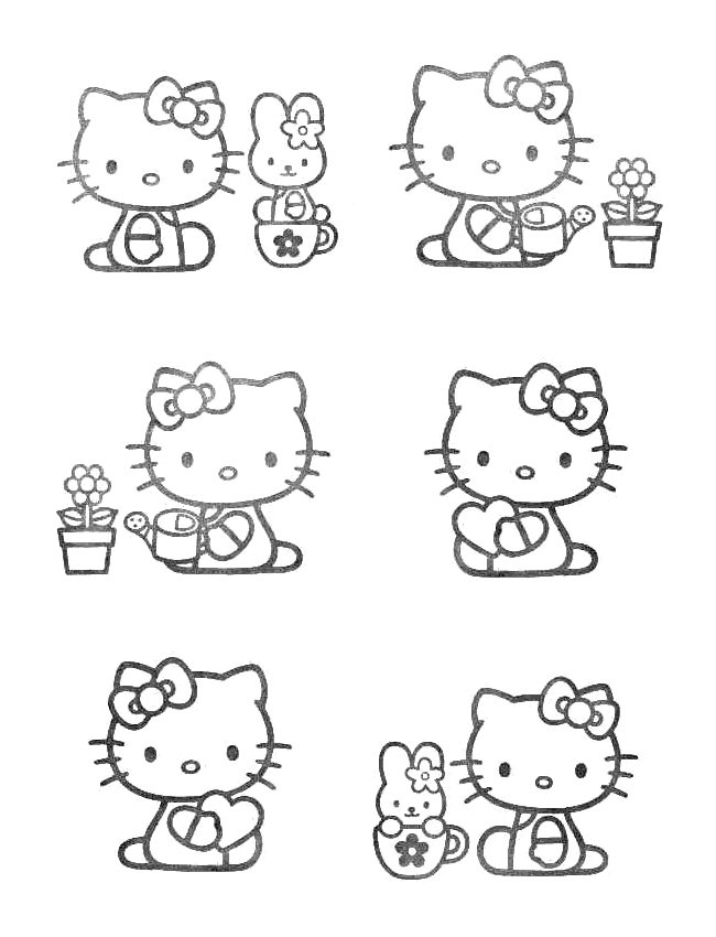 Plansa de colorat cu Hello Kitty 81 109